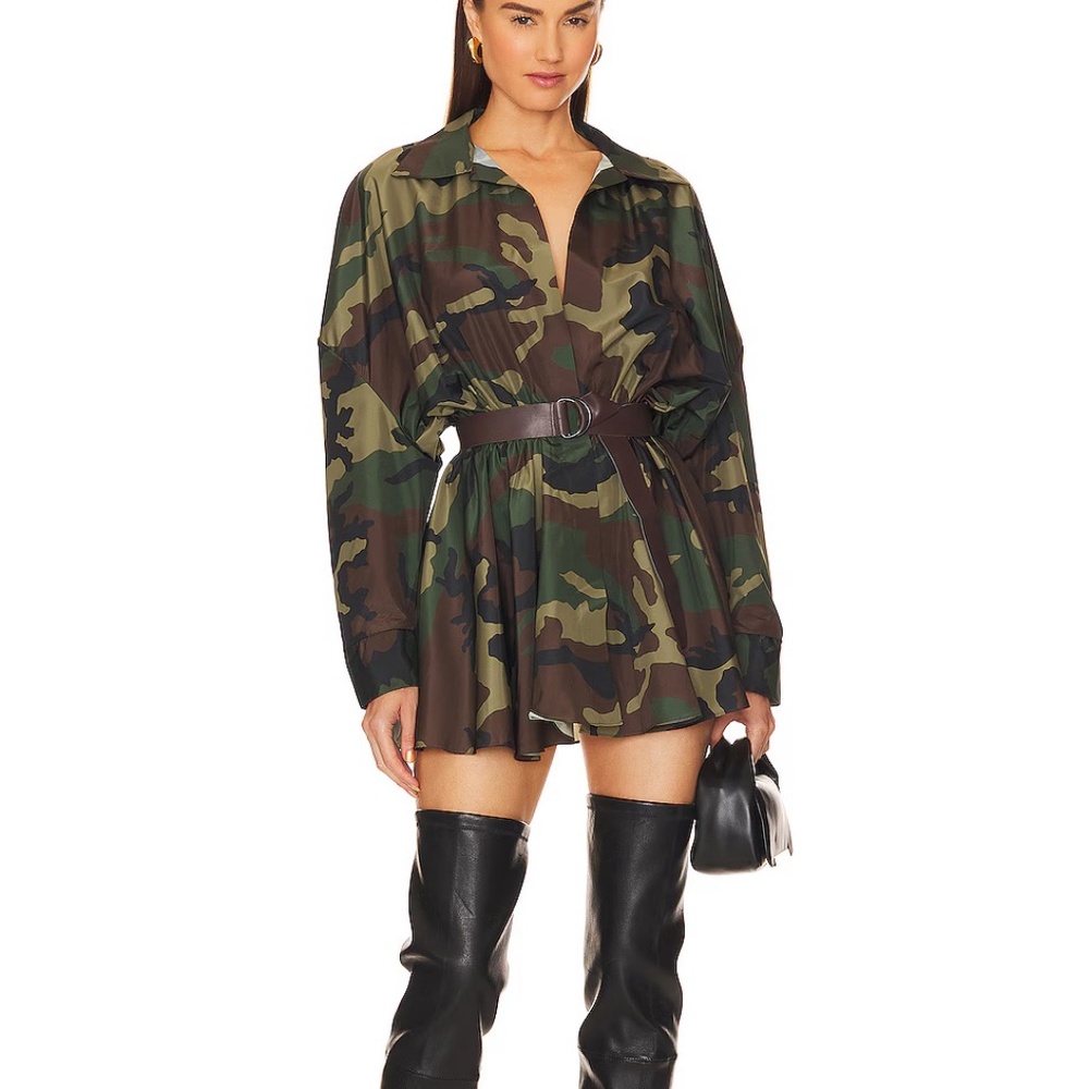 Norma Kamali Camouflage Mini Dress